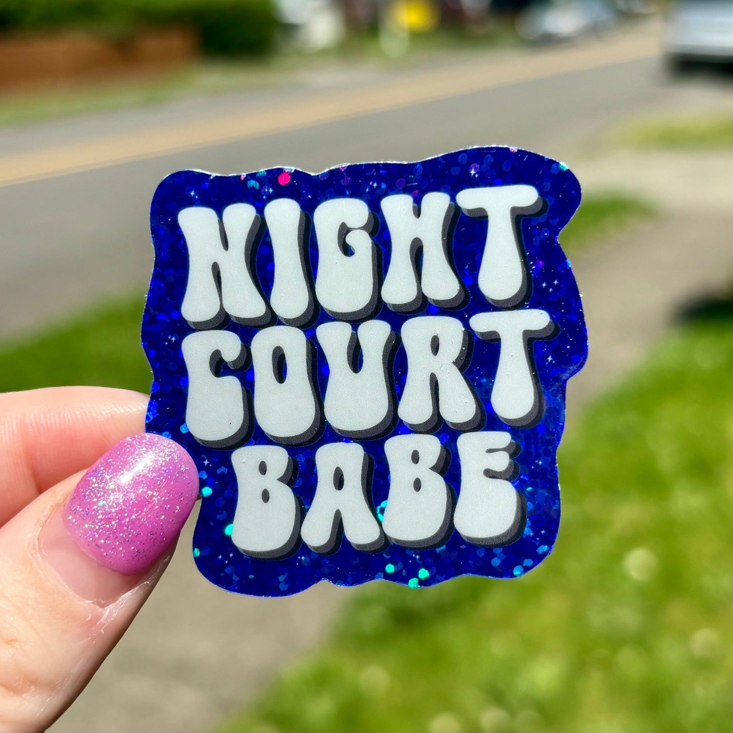 Night Court Babe Glitter Sticker - Awfullynerdy.co