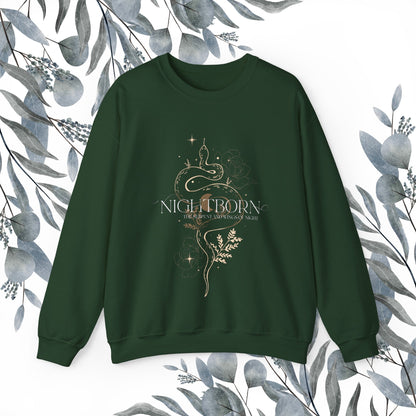 Nightborn The Serpent and the Wings of Night Dual - Sided Unisex Heavy Blend™ Crewneck Sweatshirt - Awfullynerdy.co