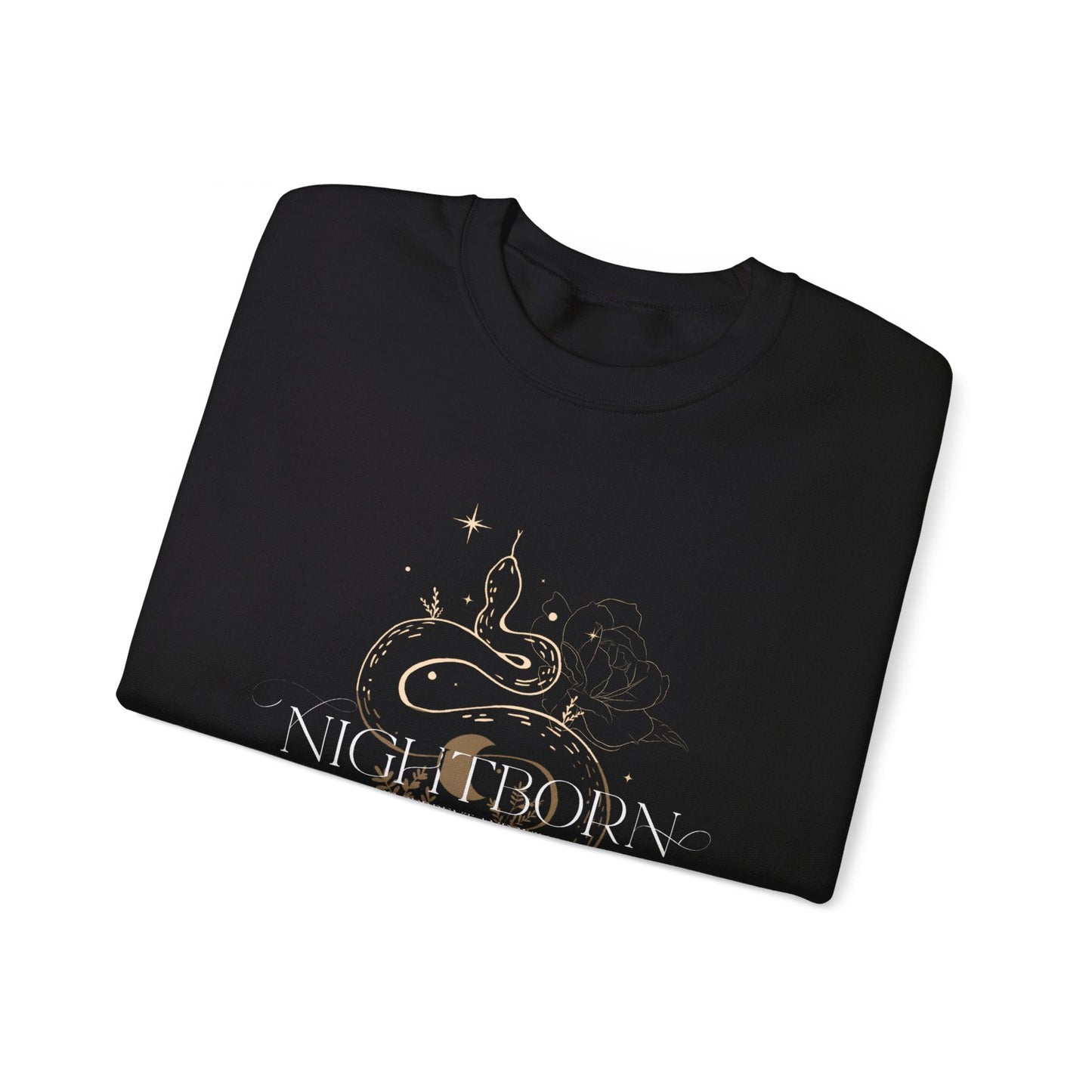 Nightborn The Serpent and the Wings of Night Dual - Sided Unisex Heavy Blend™ Crewneck Sweatshirt - Awfullynerdy.co