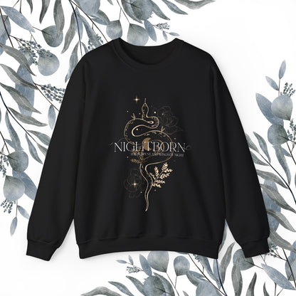 Nightborn The Serpent and the Wings of Night Dual - Sided Unisex Heavy Blend™ Crewneck Sweatshirt - Awfullynerdy.co