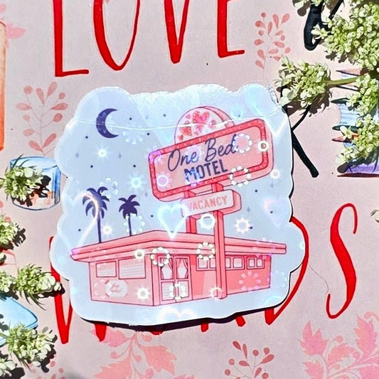 One Bed Motel Romance Trope Sticker - Awfullynerdy.co