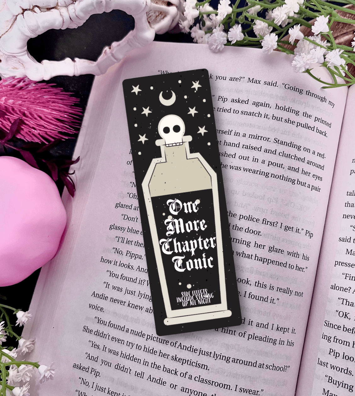 One More Chapter Tonic Laminated Sparkle Bookmark - Awfullynerdy.co