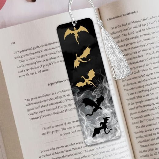 Onyx Storm Stenciled Edges Inspired Cardstock Bookmark - Awfullynerdy.co