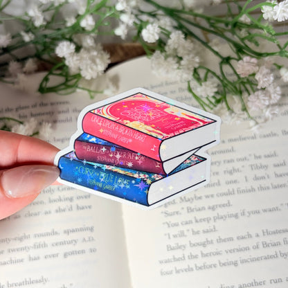 OUABH Bookstack Sparkle Sticker - Awfullynerdy.co