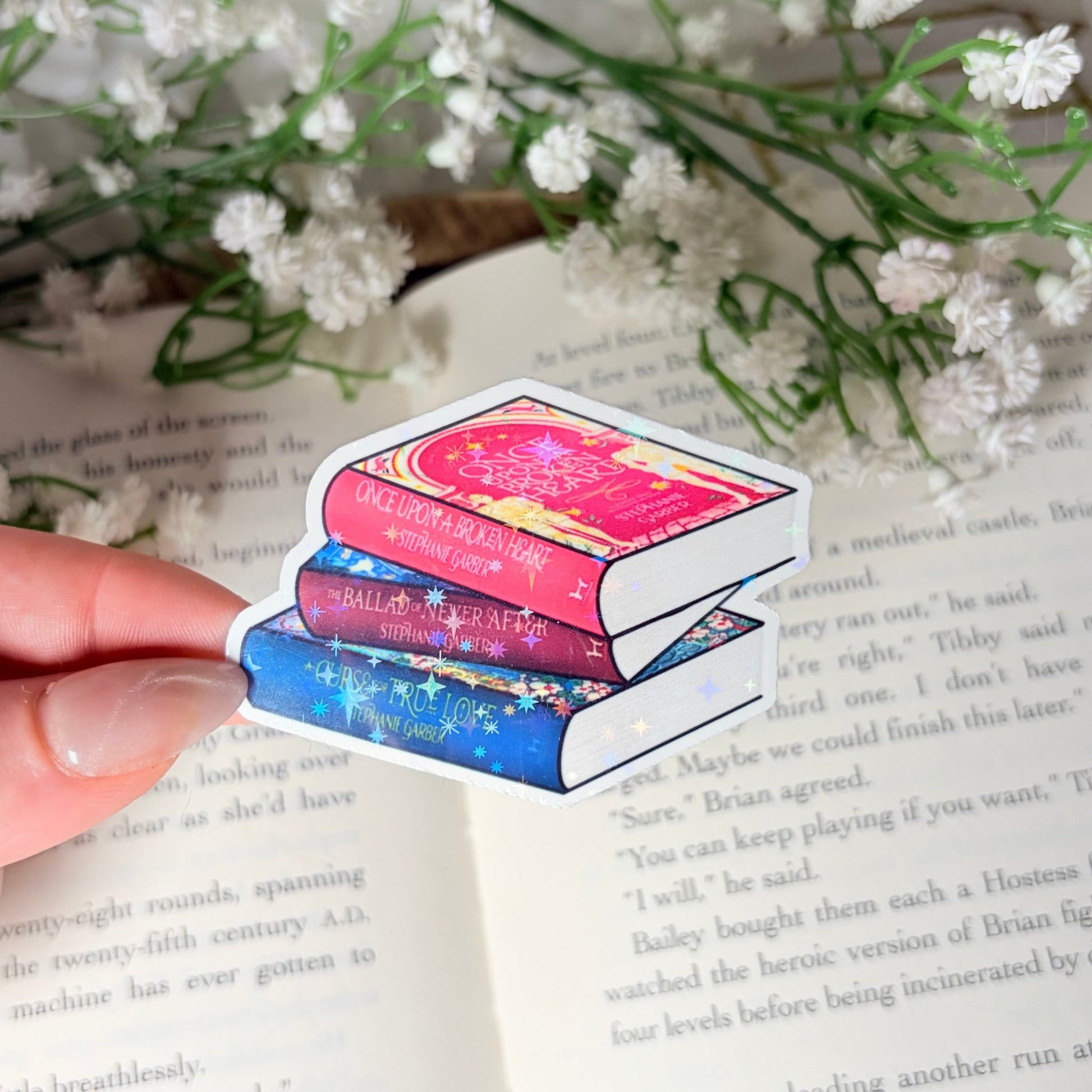 OUABH Bookstack Sparkle Sticker - Awfullynerdy.co