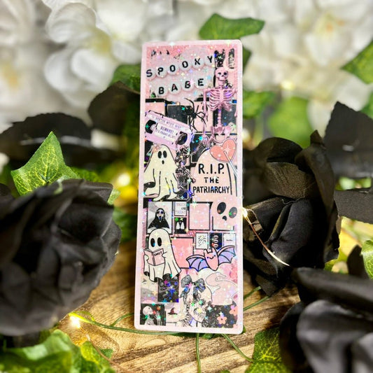 Pink Collage Spooky Season Bookmark - Awfullynerdy.co