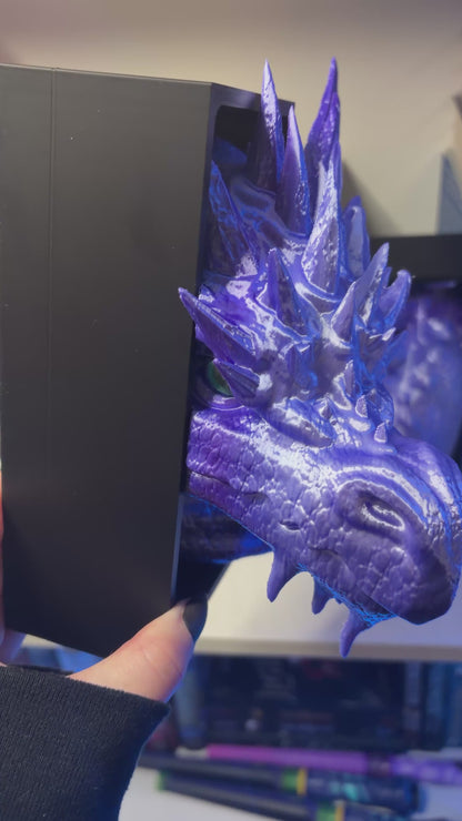 Purple-Blue Ice Dragon Dual Book Nooks