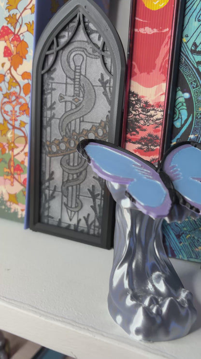 3d Printed Quicksilver Butterfly Bookshelf Decor