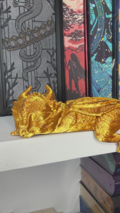 3d Printed Sleeping Dragon Bookshelf Decoration