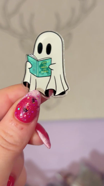 Ghost Reading A Court of Mist and Fury 1.5 Pin