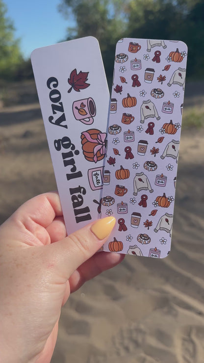 Cozy Girl Fall Dual-Sided Matte Cardstock Bookmark
