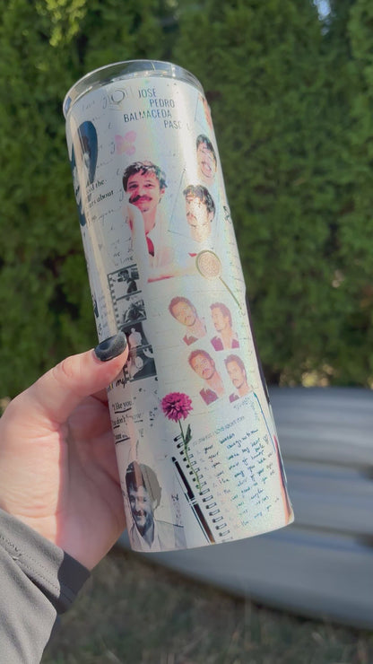 ✨ Daddy Pedro Pascal 20oz Shimmer Tumbler | Bookish & Fandom Drinkware | Handmade