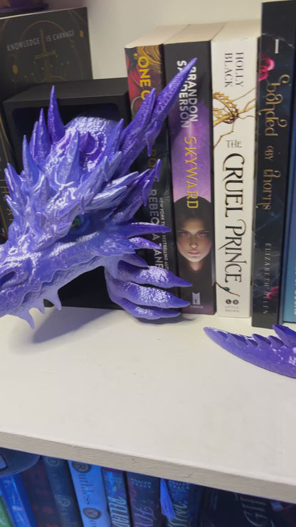 Purple-Blue Ice Dragon Dual Book Nooks