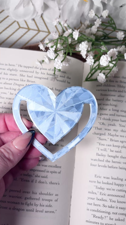 3D Printed Heart Bookmark | Cute Book Accessory