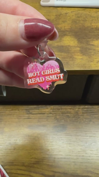 Hot Girls Read Smut Glitter USB-C Kindle Charm