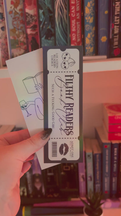 Filthy Readers Book Club Smut Dual-Sided Holographic Cardstock Bookmark