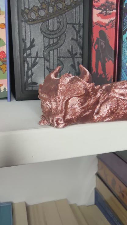 3d Printed Sleeping Dragon Bookshelf Decoration