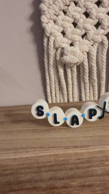 3d Printed Shelf Friendship Bracelet Sign - "Slap Shot Spice"