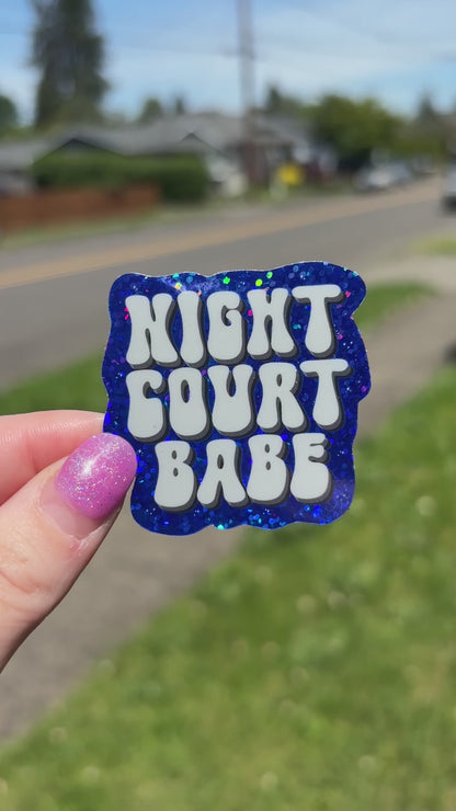 Night Court Babe Glitter Sticker