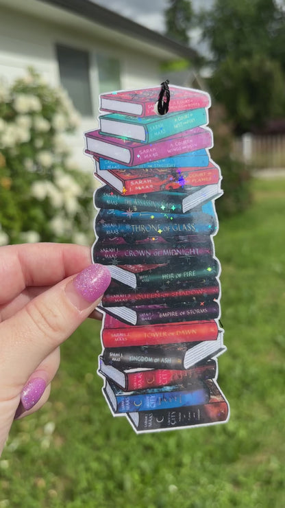 SJM Book Stack Cardstock Bookmark