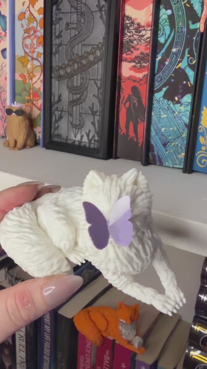 3d Printed Perchling Fox with Butterfly Bookshelf Decor