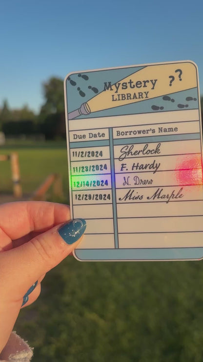 Mystery Library Borrow Card Bookmark