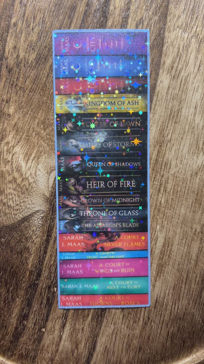 Sarah J Maas Book Spines Laminated Cardstock Bookmark