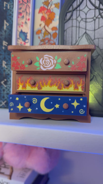 ACOTAR Painted Dresser Bookshelf Decor