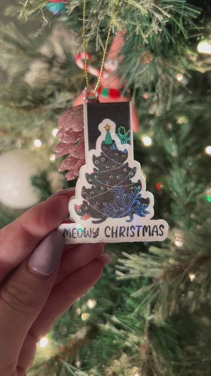 Meowy Christmas Magnetic Bookmark