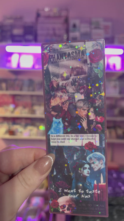 Phantasma Inspired Collage Cardstock Bookmark - Sparkle Finish