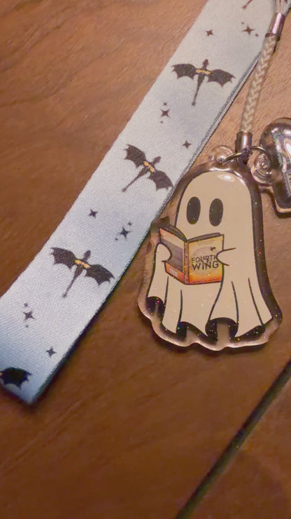 Fourth Wing Phone Wrist Strap with Charms + Phone Tab