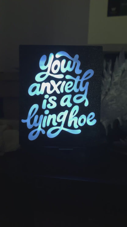 Your Anxiety is a Lying Hoe Light Up Book Nook