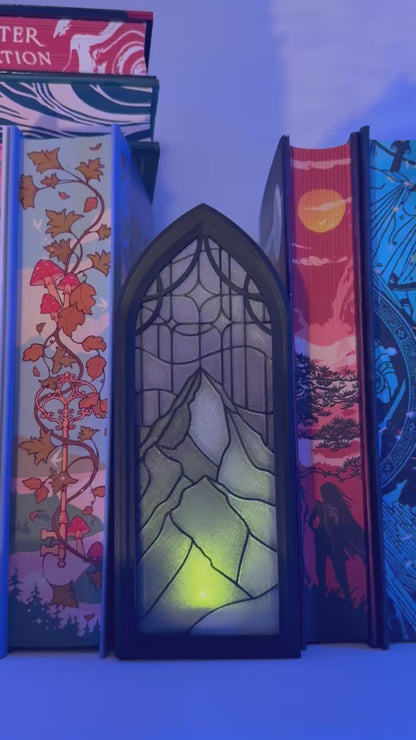 Stained Glass-Style Tealight Snake and Crown Inspired Book Nook with Storage