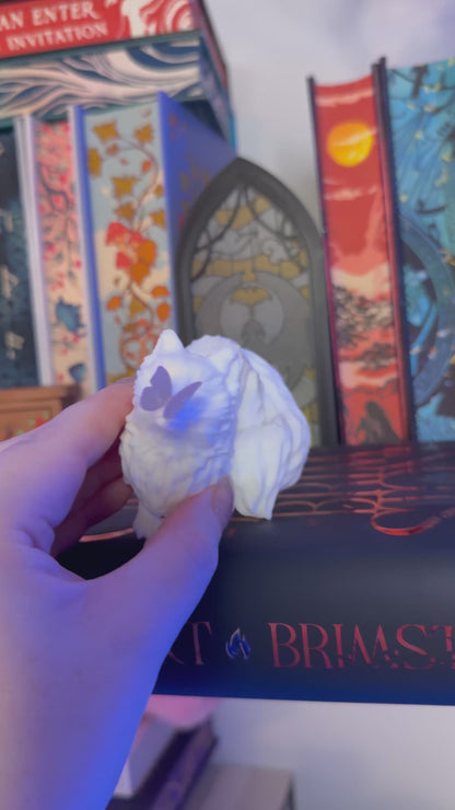 3d Printed Fox with Butterfly Bookshelf Decor