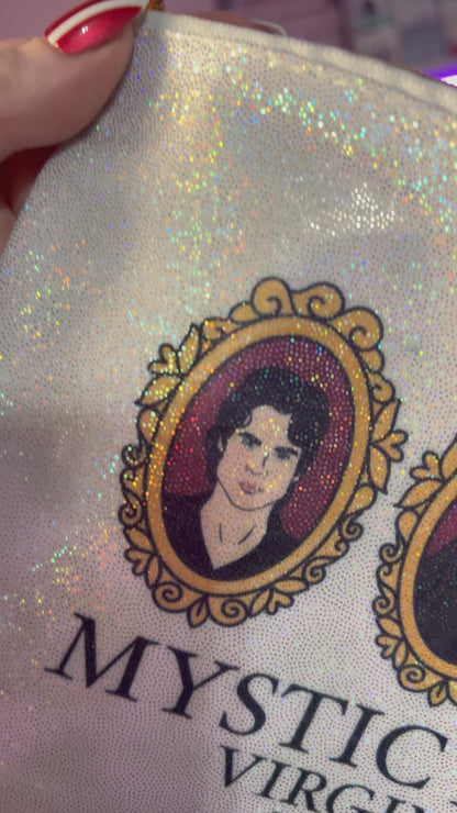 TVD Inspired Shimmer Glitter Zipper Pouch – 8.5x6.5 Sublimated Cosmetic Bag with Gold Zipper