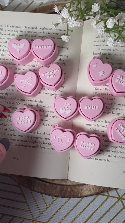 3d Printed Bookish Conversation Hearts Fidget Clicker - Multiple Options