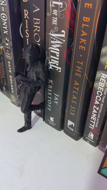 Hot Biker Reading Bookshelf Decor