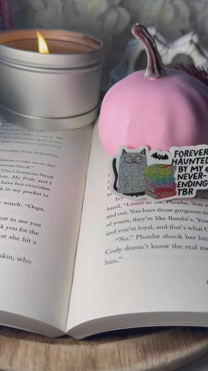 Forever Haunted By My Never Ending TBR Crushed Glitter Sticker