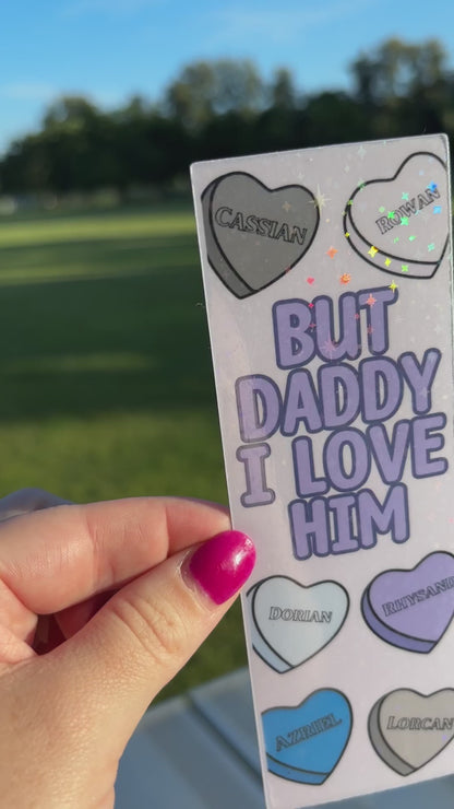 Candy Hearts But Daddy I Love Him Card Stock Bookmark