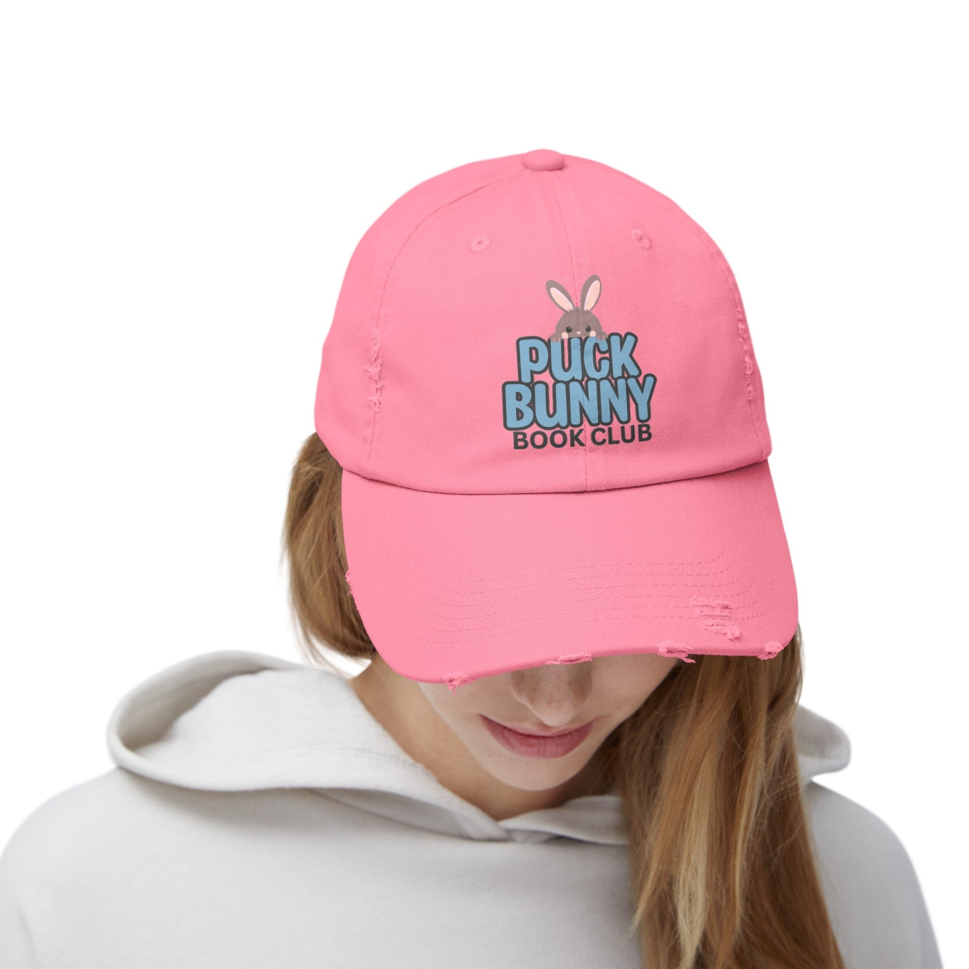 Puck Bunny Book Club Distressed Cap - Awfullynerdy.co