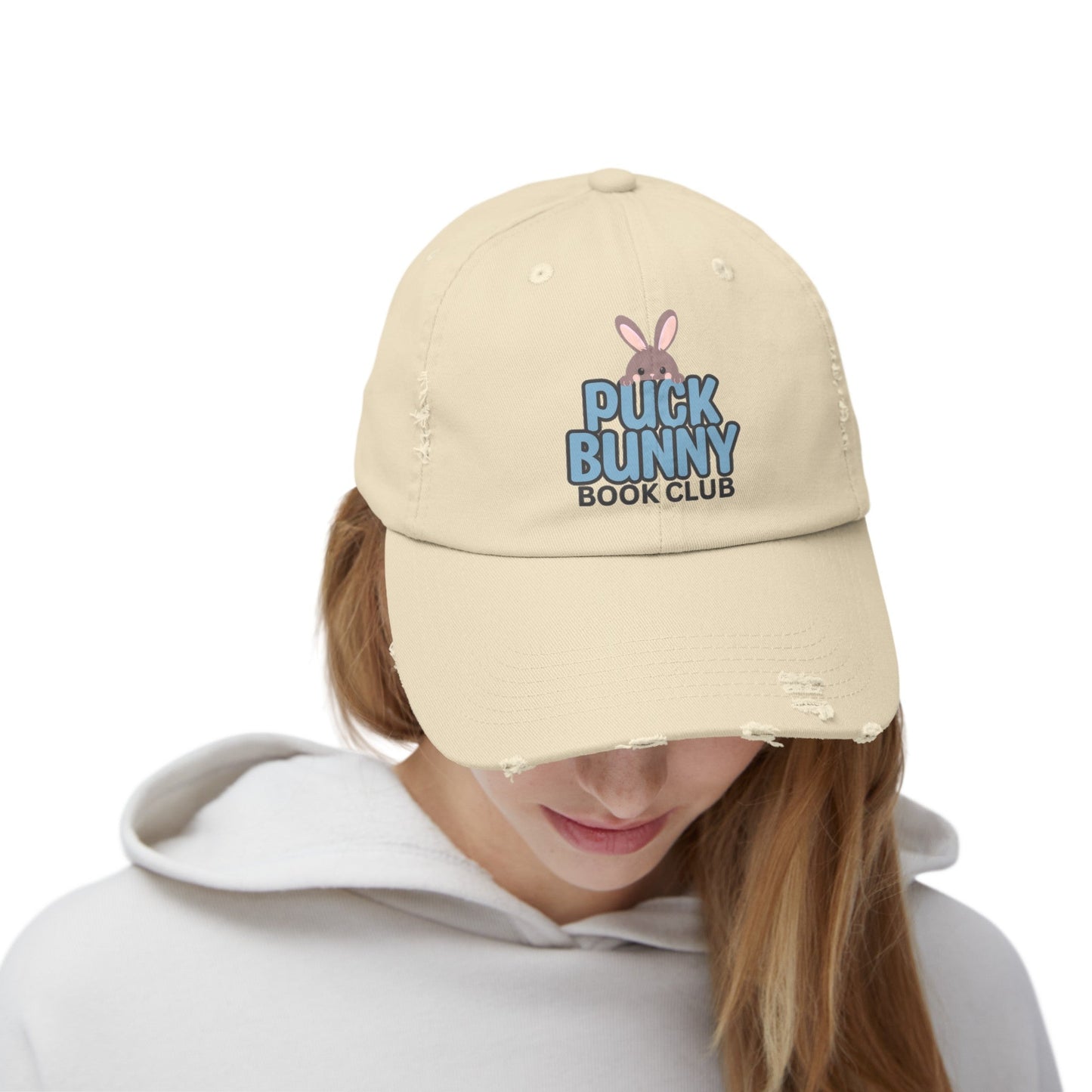 Puck Bunny Book Club Distressed Cap - Awfullynerdy.co