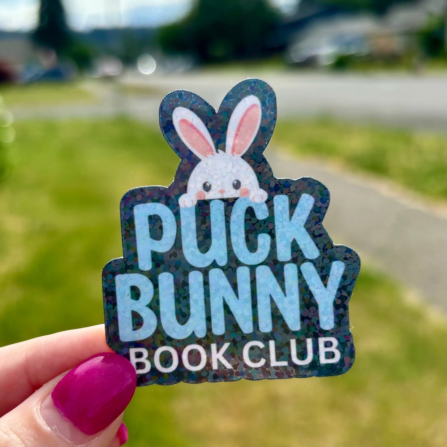 Puck Bunny Book Club Sticker - Awfullynerdy.co