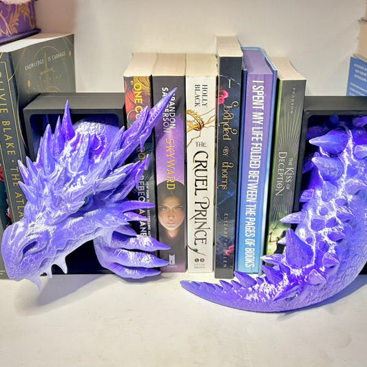Purple - Blue Ice Dragon Dual Book Nooks - Awfullynerdy.co