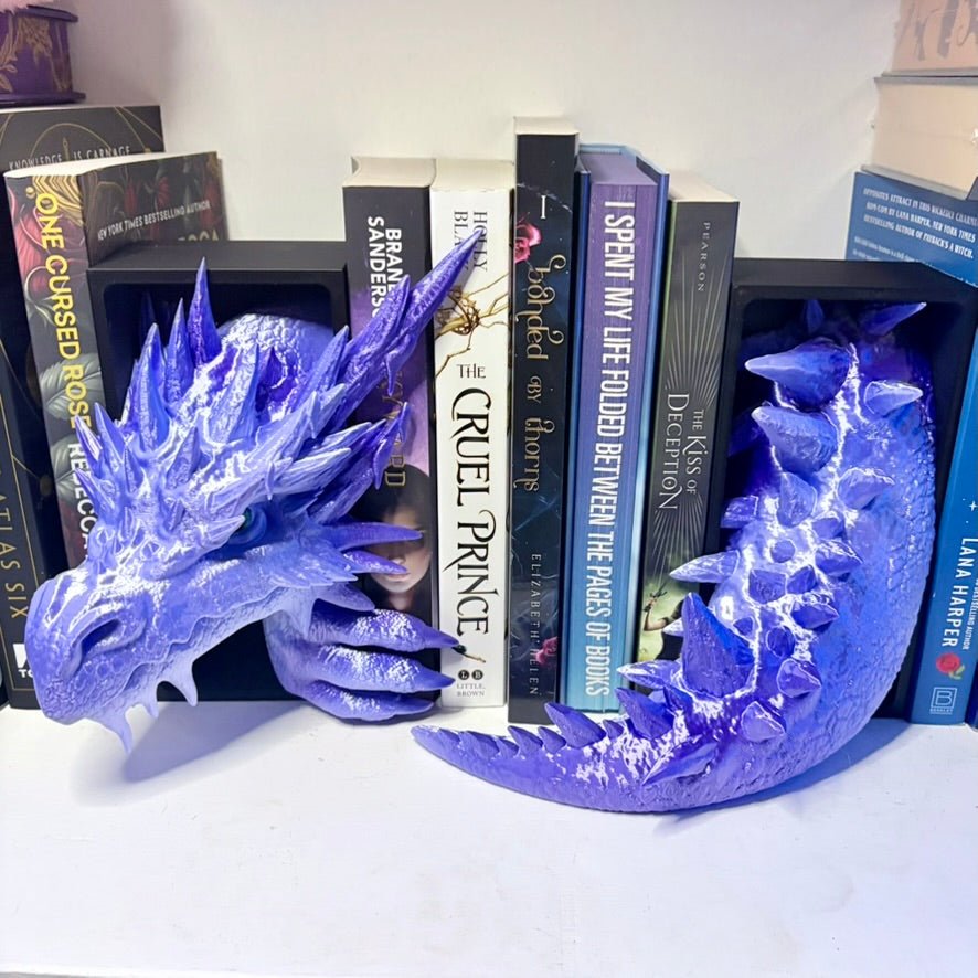 Purple - Blue Ice Dragon Dual Book Nooks - Awfullynerdy.co