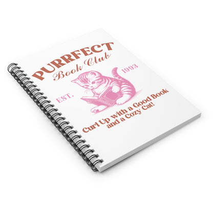 Purrfect Book Club Spiral Notebook - Ruled Line - Awfullynerdy.co