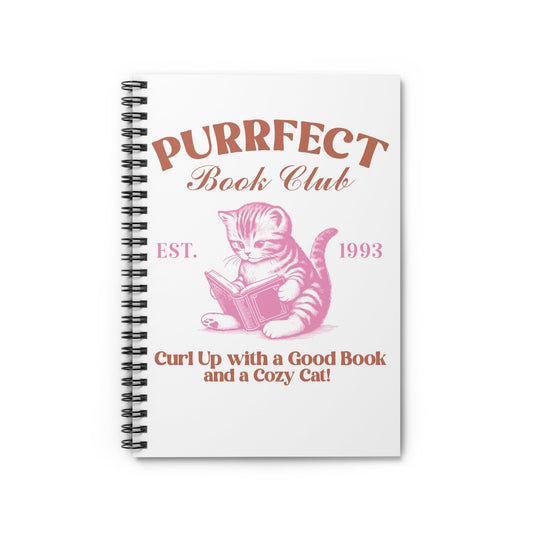 Purrfect Book Club Spiral Notebook - Ruled Line - Awfullynerdy.co