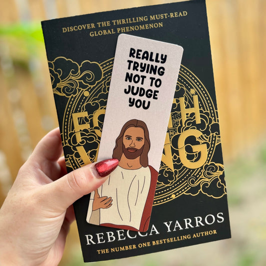 Really Trying Not to Judge You Smut Cardstock Bookmark - Pearl Matte Finish - Dual Sided - Awfullynerdy.co