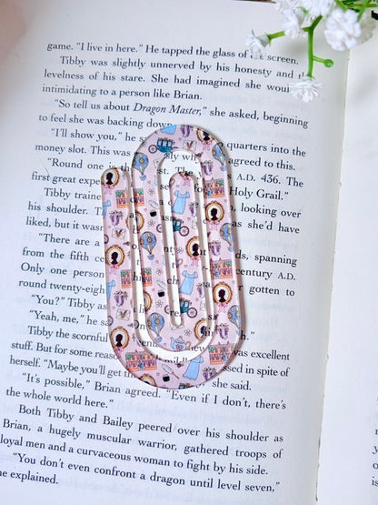 Regency Era Pink Lady Wistledown Jumbo Acrylic Paperclip Sublimated Bookmark – Bookish Page Holder - Awfullynerdy.co