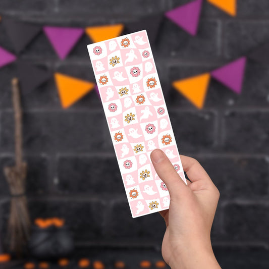 Retro Ghosts Halloween Cardstock Bookmark - Awfullynerdy.co