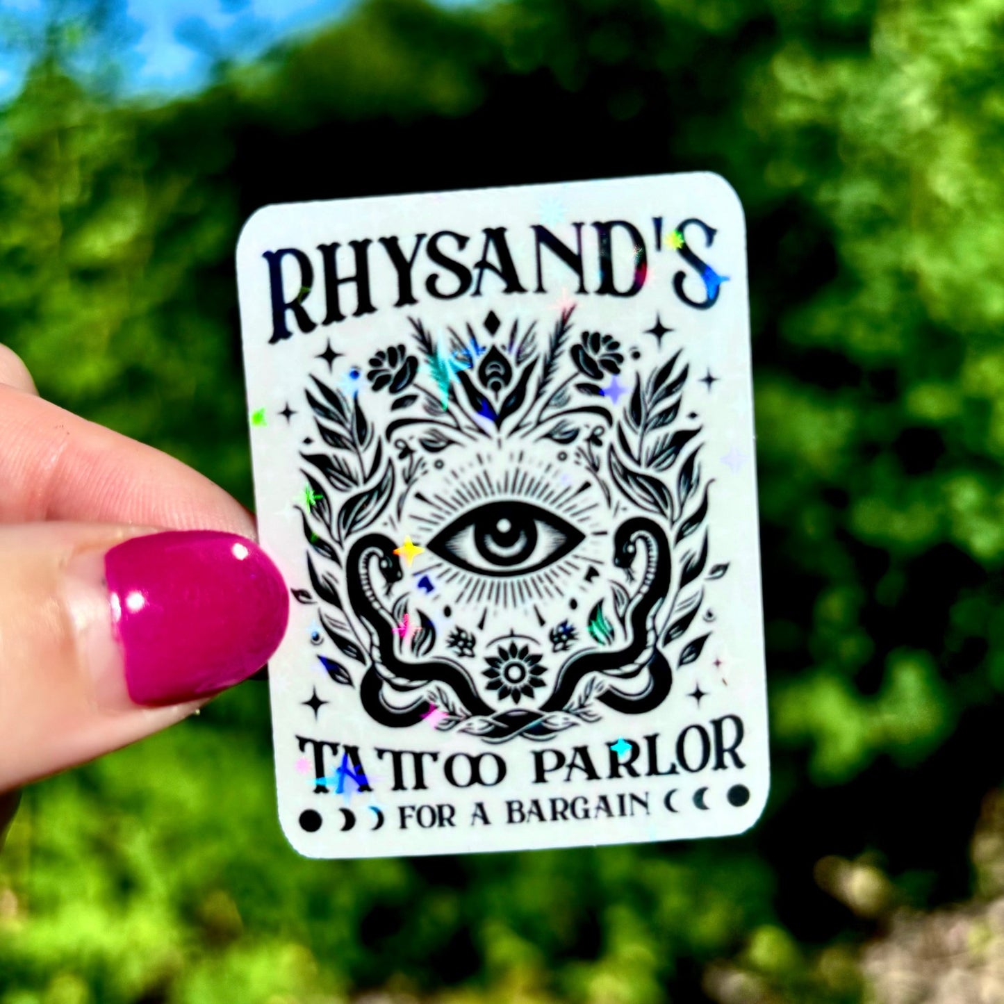 Rhysand Tattoo Parlor Sparkle Sticker - Awfullynerdy.co